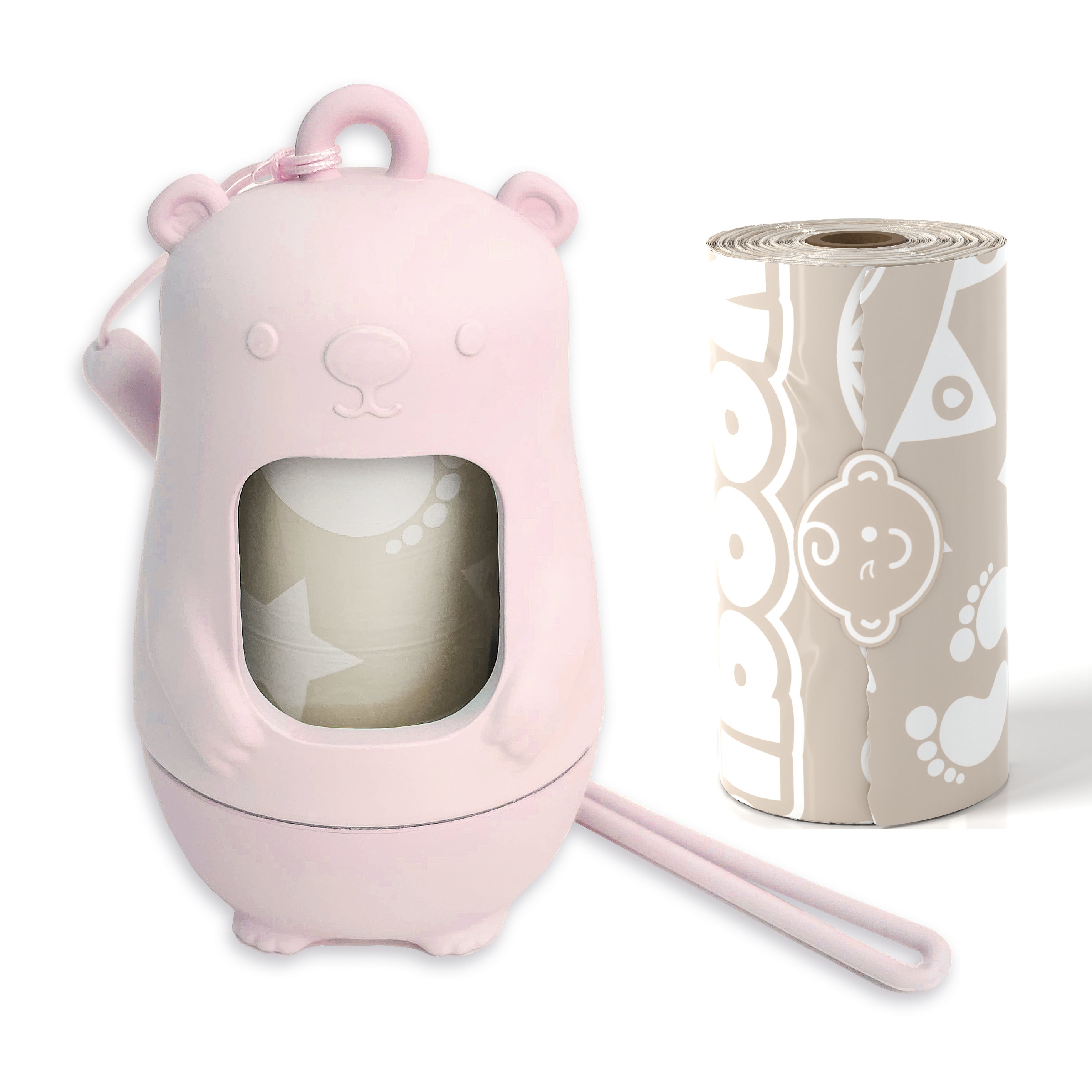 Teddy Bear Disposable Nappy Bag Dispenser ROSIE PINK Moodie
