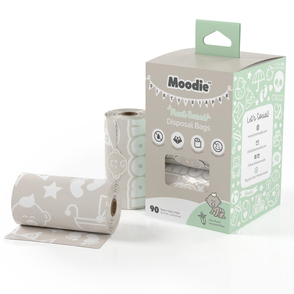 COMING SOON: 100% Biodegradeble Baby Disposable Nappy Bags | Planted Based - 6 Roll Refill Pack