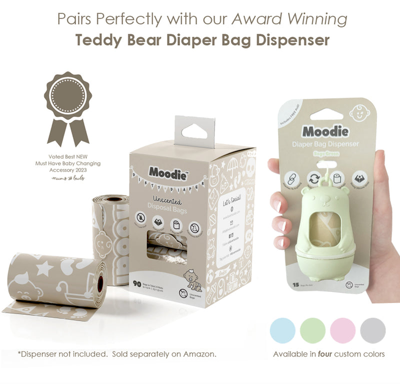 Teddy Bear Disposable Nappy Bag Dispenser | SAGE GREEN