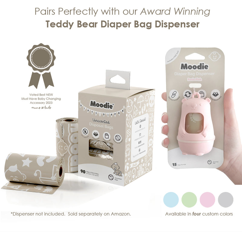 Teddy Bear Disposable Nappy Bag Dispenser | ROSIE PINK